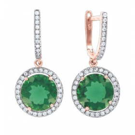 Ohrringe mit Smaragd und Zirkonia