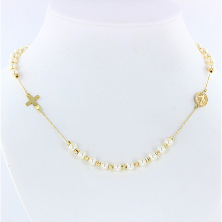 Perlenkette aus Gelbgold
