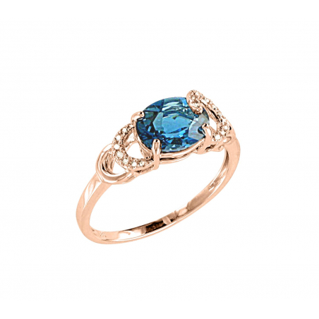 Кольцо с топазом London Blue и бриллиантами