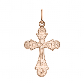 Подвеска  крест из золочёного серебра
